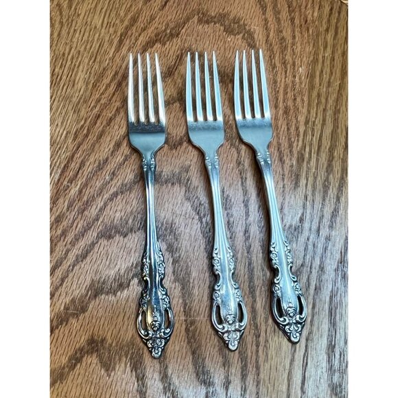Set of 3 Oneida Brahms  Dinner Forks  community stainless flatware 7.25" - Picture 1 of 11